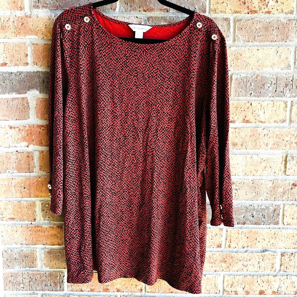 Liz Claiborne Burnt Orange Long Sleeve Blouse